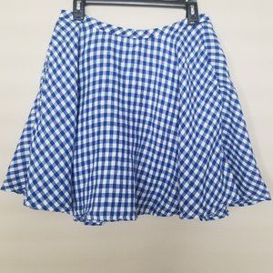 J.Crew Gingham Pleated Checkered Skirt